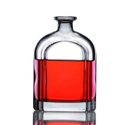 Glass liquor bottle square empty vodka tequila whisky bottle wine glass bottle