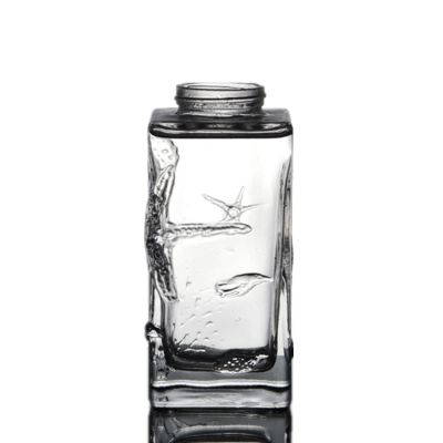 custom personalized emboss unique shaped glass liquor bottles 