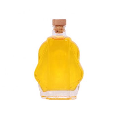 500ml logo spirits glass bottle for brandy bottle with cork top cap 