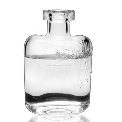 Fashion Shape Super Flint Brandy Spirits Wholesale Empty White Liquor xo Glass Bottle 