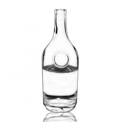 1000ml 1L round Vodka Wine Glass Bottle 