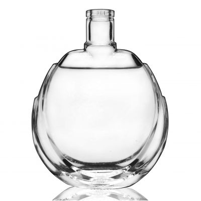 Petal-shaped alcohol packaging direct factory wholesale custom whisky glass wine bottle 