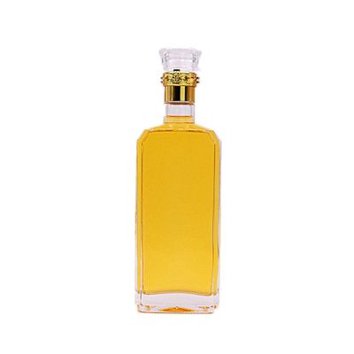 customized 500ml tall square glass bottles with crown cap for spirit liquor