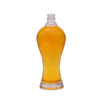 Custom Unique Embossed 500ml Bottle Glass Vodka Spirit Bottle 