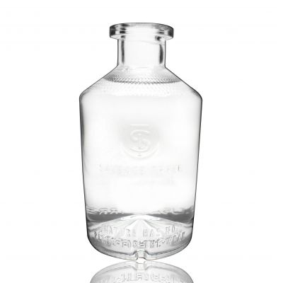 Flint crystal glass 500ml 750ml Boston round glass bottles for vodka liquor 
