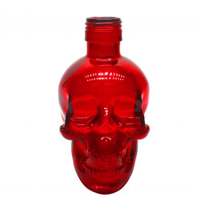 High quality customized food grade Red Skull vodka glass bottle 500ml 