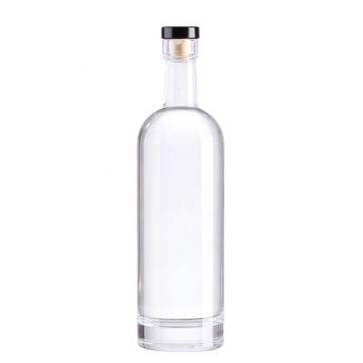 wholesale brandy gin bottle wine whiskey empty bottle 500ml 700ml 750ml 1000ml round mini liquor vodka glass bottle