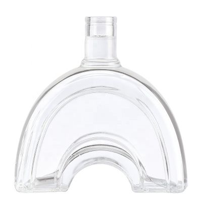 hot stamping clear liquor empty brandy glass bottle 500ml 700ml 
