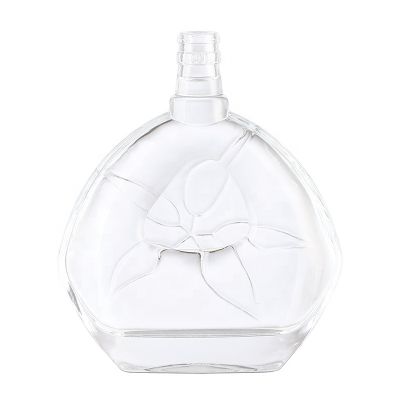 Hot Stamping 750ml square mini empty glass liquor bottle 