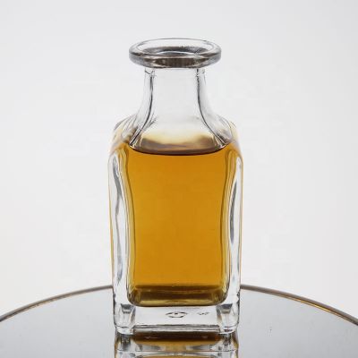 Small size 125ml square glass liquor bottle for vodka whiskey rum tequila