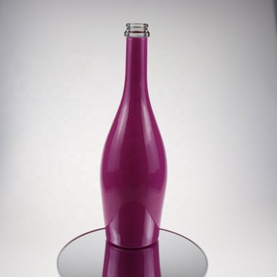 Spray painting colors glass bottles of Vodka , Gin, Whisky , Brand spirit and liquor wine 