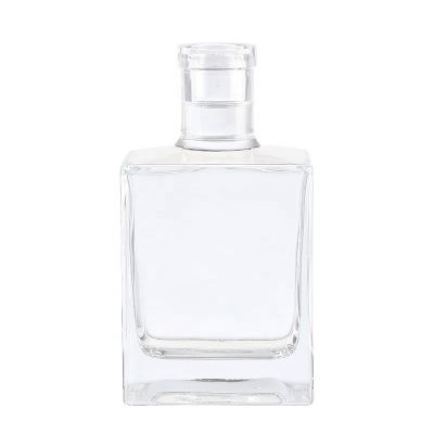 Hot Stamping 500ml crystal cork Ordinary square glass whiskey bottle