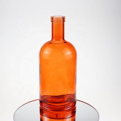 375ml 500ml 700ml 750ml 1000ml round super flint whiskey vodka glass bottle 