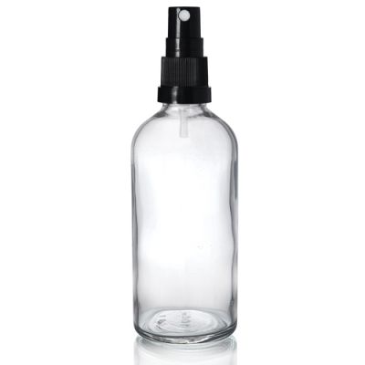 100ML Sealed Clear Glass Cosmetic body Essential Oil Bottles with mist sprayer 