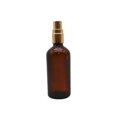 Wholesale 100ml Round Amber Glass Cosmetic Bottles with dropper Lid for Esseontial oil 