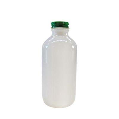 8 fl. oz. (240ml) white glass boston round bottle with plastic pump 