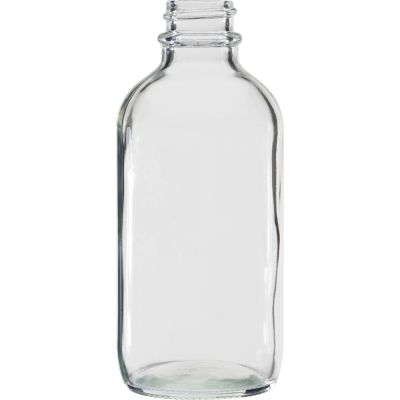 4 oz. 120Ml Printing Milk Drink Cosmetic Clear Boston Round Glass Bottle 