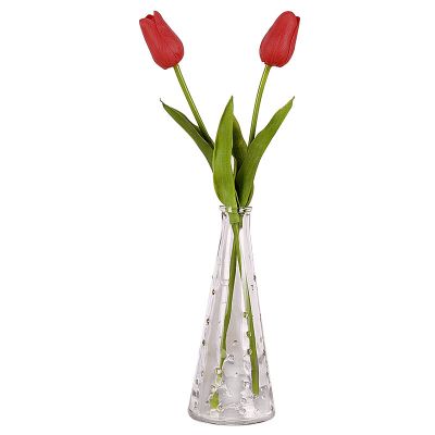 New Handblown raindrop decorative flower glass vase for wedding 