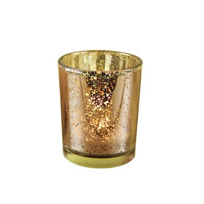 Handmade Party use Christmas Electroplated Glass Candle Cups 