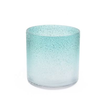 Custom gradation cylinder straight side glass candle jar unique scented candle glass jar, glass candle jar