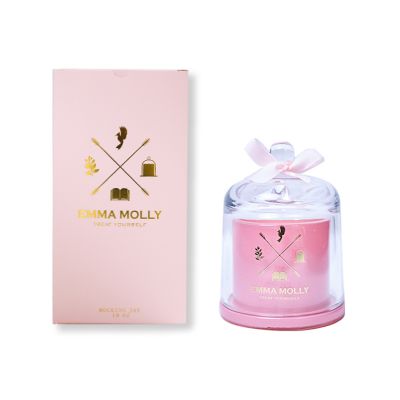 Luxury Modern Design Scented Glass Soy Wax Candle Holders with Bell Cloche Cover 