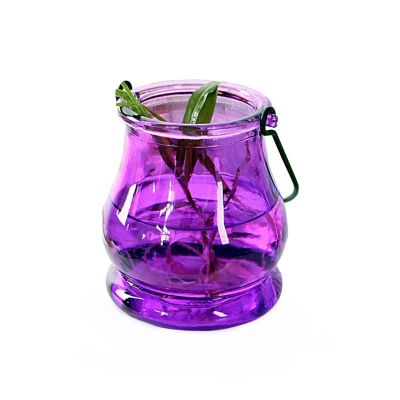 Colorful Pumpkin Shape Glass Flower Wedding Vases Candle Jars for Decoration 