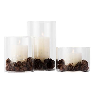 Handmade Borosilicate Clear Cylinder Glass Candle Holders for Flower Vase and Decoration 