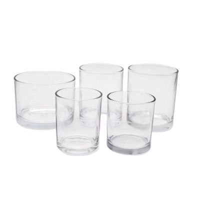 Hot-sales transparent glass candle holder clear glass candle jars 