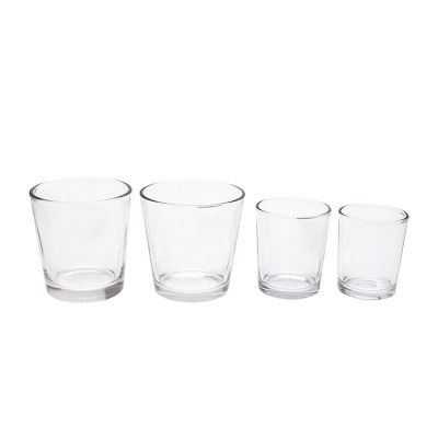 Whole sales transparent clear candle holder jars glass 