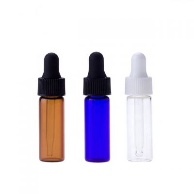 Quick shipping new stocks 5ml/10ml/15ml/20ml light amber/blue glass dropper bottle 