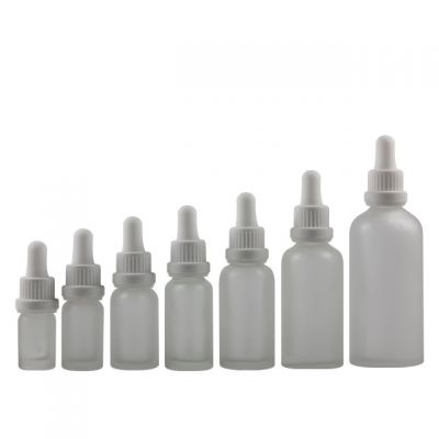 Small quantity 5ml 10ml 15ml 20ml 30ml 50ml 100ml Frosted glass vape oil e liquid essential oil glass dropper bottle