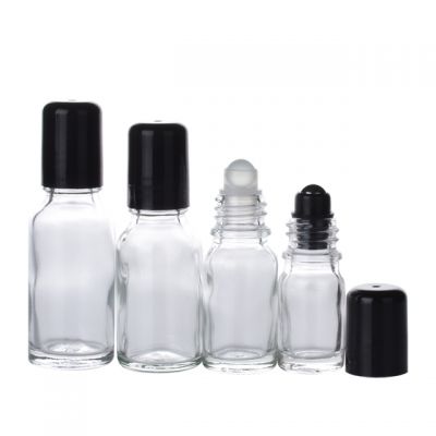 Quick shipping wholesale empty essential oil glass stainless steel roller bottle