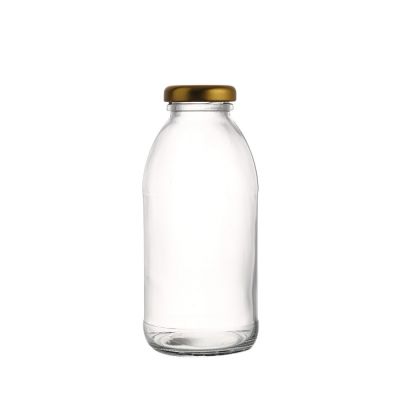 Factory 350ml empty clear glass juice bottles Beverage Juice Glass Bottle 