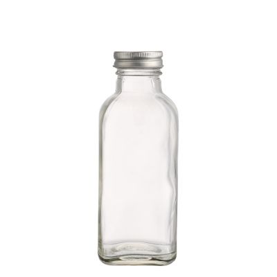 popular juice bottle 400ml glass beverage french square bottles 