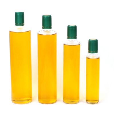 Bulk 50ml 100ml 250ml 500ml 750ml 1000ml empty round clear vinegar cooking glass bottles olive oil 