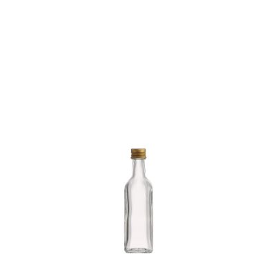 Custom Shape 60ml Clear Empty Mini Olive oil Glass Bottle with Lid