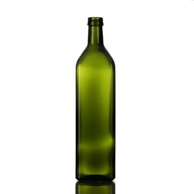 Cheap Price 1 Liter Square Dark Green Glass Olive Oil Bottle 