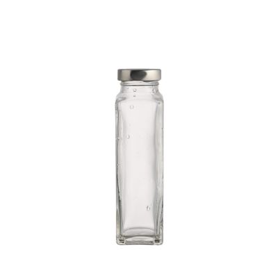 Square Shape Clear 300ml Beverage Coffee Juice Glass Milk Bottles 