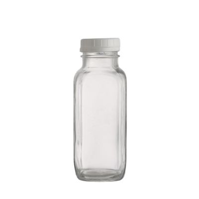 Custom French Square 500 ml Glass Juice Milk Bottles for Drinks Beverage 