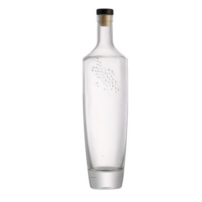 Custom manufacturer empty clear decal logo bottle wine liquor whisky bulk 700ml for sale 
