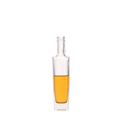 High quality 16oz recycled square shape clear 500ml brandy liquor vodka glass bottles 