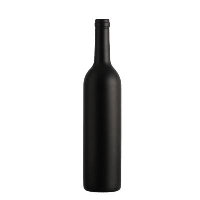 Wholesale Customized Printing 750ml Matt Black Red Wine Glass Bottles 