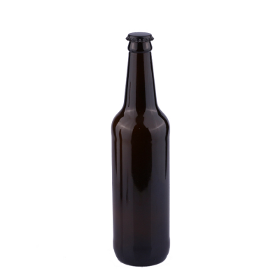 China factory wholesale 16oz crown lid 500ml black beer bottle glass 