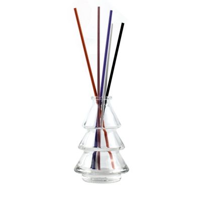 90ml christmas tree shaped aroma reed diffuser glass bottle 