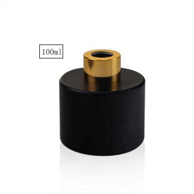 Custom Aroma Perfume Empty Glass Matte Black Home Room Reed Luxury Diffuser Aromatherapy Bottles 100ml 