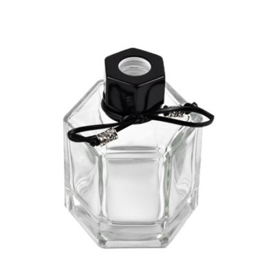 Wholesale 100ml Clear Empty Hexagonal Perfume Reed Diffuser Glass Bottle