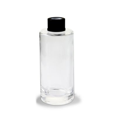 Cylinder 200ml Aromatherapy fragrance reed diffuser bottle air fresher glass bottle with white screw cap 
