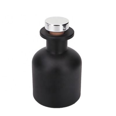 150ml Luxury Round Empty Matte Black Reed Diffuser Glass Bottles Wholesale Perfume Glass Bottle 