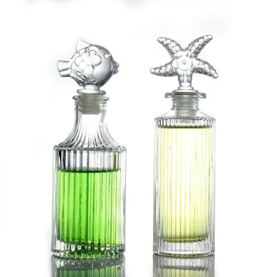 Customise Colorful Decorative Art Creative Clear Luxury Reed Diffuser Glass Bottle 500ML 