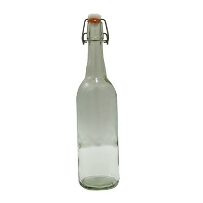 Deep processing 750ml glass beer flip top bottle 